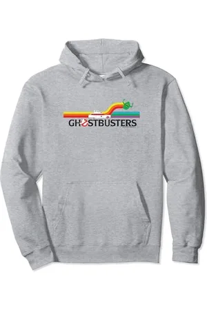 Ghostbusters Rainbow Retro Vintage Slimer Banner Logo Pullover Hoodie