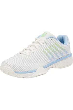 K-Swiss Damen Hypercourt Express 2 Tennis Shoe, WHT/DTCHCNL/Green, 37.5 EU