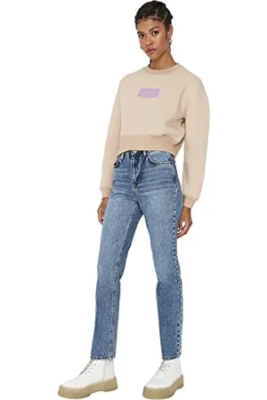 Trendyol Damen Herren Hoher Bund Bootcut & Flared Jeans, , 38 EU