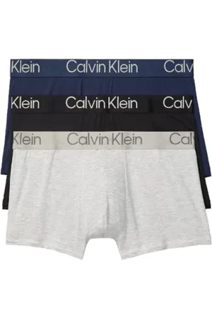 Calvin Klein Herren Ultra Soft Modern Modal 3er-Pack Trunk, Schwarz, Blue Shadow, Grey Heather, Medium