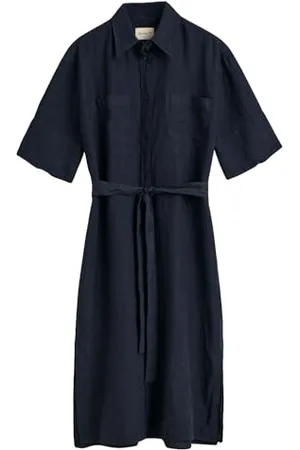 GANT Damen REL Linen SS Shirt Dress Kleid, , 42