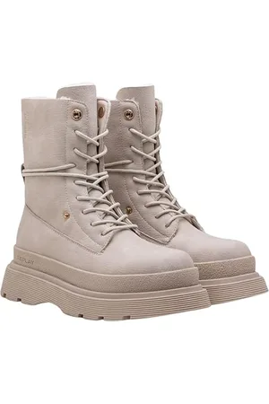 Replay Damen Mid Boot Stiefel mit Schnürsenkeln, Beige (Beige 002), 39