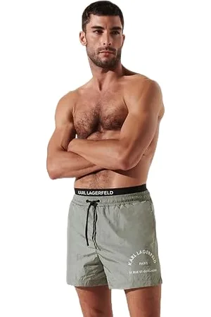 Karl Lagerfeld Boardshorts with Elastic, Silver Sage
