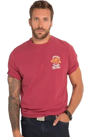 JP 1880 Herren, Halbarm, Acid Washed, Print, Rundhals T-Shirts, , 58