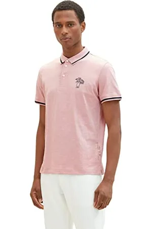TOM TAILOR Herren 1036379 Poloshirt mit Palmen-Print, 11055-Morning Pink, M