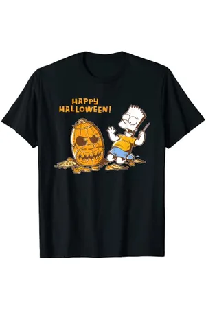 The Simpsons Bart Carves a Homer Pumpkin Halloween T-Shirt