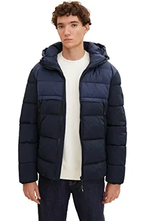 TOM TAILOR Herren Puffer Jacke mit abnehmbarer Kapuze 1034586, , L