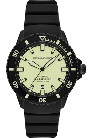Emporio Armani Watch for Men, Quartz Movement and 42mm Case Size with Stainless Steel, Leather or Silicone Strap , 42.5MM