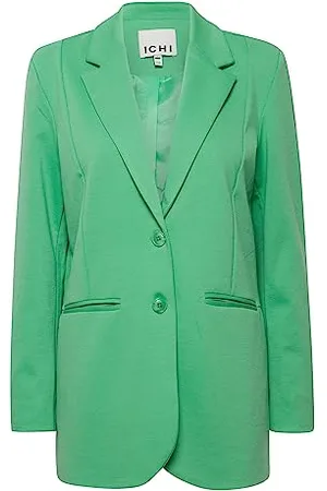 Ichi IHKATE SUS OVERSIZE BL Damen Blazer Longblazer Jacke Long-Blazer mit Knöpfen Stretch und Reverskragen, Größe:L, Farbe: