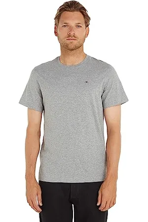 Tommy Hilfiger Herren T-Shirt Kurzarm TJM Original Slim Fit, Grau (Light Grey Heather), L