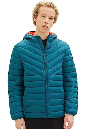 TOM TAILOR Herren 1039214 Lightweight Steppjacke mit Kapuze, 19059-deep Jade Green, L