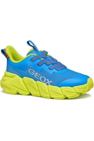 Geox J FLEXYPER Fast Boy Sneaker, Royal/Lime, 38 EU