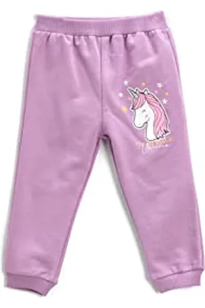 Koton Baby - Mädchen Unicorn Printed Jogger Elastic Waistband Cotton Brushed Interior Sweatpants, , 9-12 Monate EU