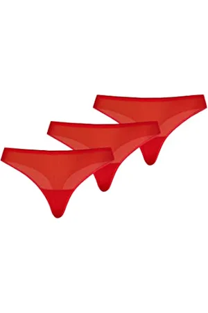 Teyli String Tanga Damen 3er Pack mit zarter verziert - Strings & Tangas für Damen aus Transparentem Mesh - Tange für Frauen XS
