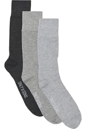 Only & Sons Herren ONSFINCH Basic 3-Pack NOOS Socken, Medium Grey Melange/Detail:LGM+MGM+DGM-White Logo, 39-42 (3er Pack)