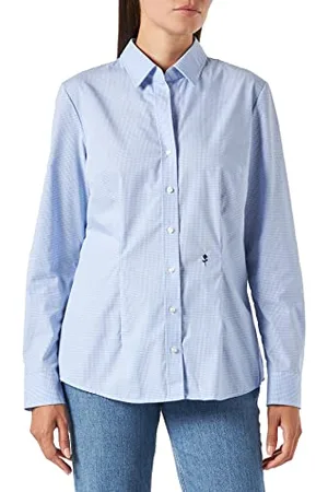 Seidensticker Damen City Langarm Slim Fit Uni Bügelfrei Bluse, , 48 EU