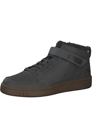 PUMA Unisex Rebound Mid Strap WTR Sneaker, Castlerock Black, 38.5 EU