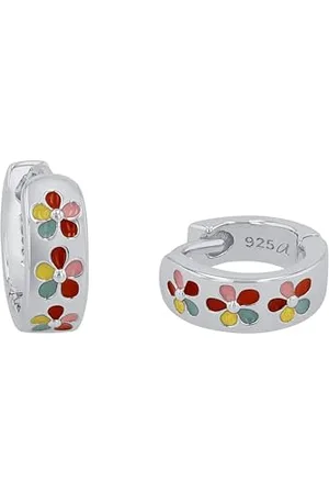Prinzessin Lillifee Creolen 925 Sterling Silber Mädchen Kinder Ohrschmuck, 1,1 cm, Silber, Blume, Kommt in Schmuck Geschenk Box, 2019686