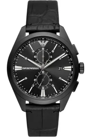 Emporio Armani Watch For Men, 2 sub dial Chronograph Movement and 43mm Case Size with Stainless steel, Leather or Silicone strap , 43MM
