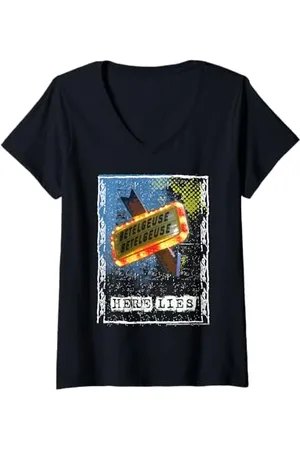 BEETLEJUICE Damen Beteigeuse Beteigeuse Hier liegt T-Shirt mit V-Ausschnitt