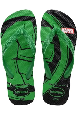 Havaianas Jungen Top Marvel Logomania (Mini Me) Flipflop, Black/Patria Green