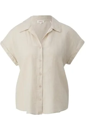 QS by s.Oliver Leinen Bluse, Kurzarm