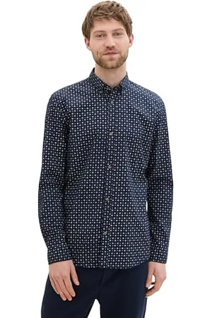 TOM TAILOR Herren Slim Fit Hemd mit Muster, , M