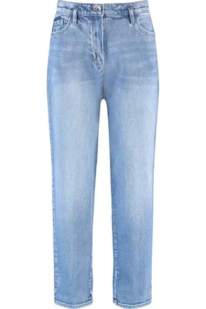 Gerry Weber Damen 7/8 Jeans mit Washed-Out-Effekt unifarben, Washed-Out-Effekt 7/8 Länge 38