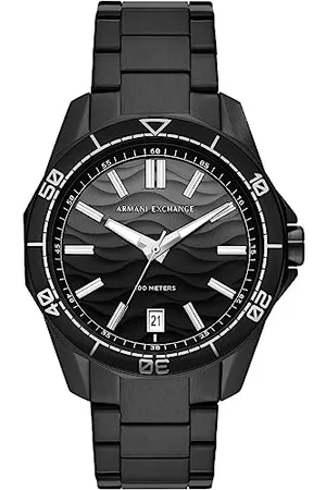 Armani Exchange Herrenuhr quarz/3-Zeiger datum Uhrwerk 44mm Gehäusegröße mit einem Edelstahlarmband AX1952