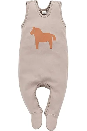Pinókio Baby Sleepsuit Wooden Pony, 100% organic cotton with pony print, Unisex Gr. 50-68 (56)