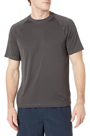 Amazon Herren Schmal Geschnittenes, Kurzärmeliges, Schnelltrocknendes UPF 50-Bade-T-Shirt, , M