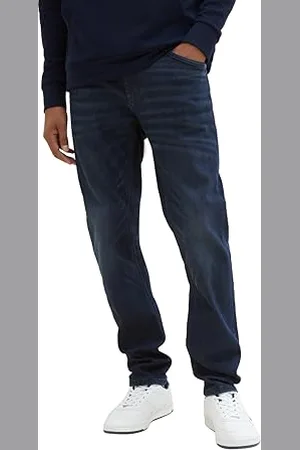 TOM TAILOR Herren THERMOLITE® Regular Tapered Fit Jeans, Used Dark Stone Blue Denim, 29/32