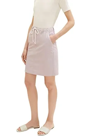 TOM TAILOR Damen 1036677 Chino Rock mit Kordel, 32181-Terracotta Offwhite Stripe, 40