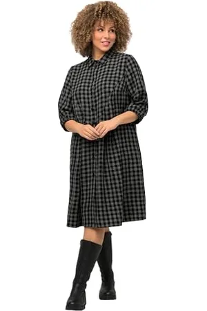 Ulla Popken Damen Karokleid Kleider, , 46-48