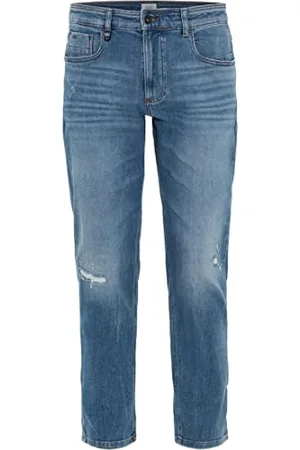 Camel Active Herren Tapered Fit Destroyed Jeans mit Smartphone Tasche 30 menswear-35/30