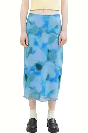 TOM TAILOR Damen Mesh-Rock mit Muster, , M