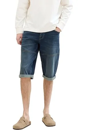 TOM TAILOR Herren Morris Fit Overknee Shorts, Tinted Blue Denim, 30