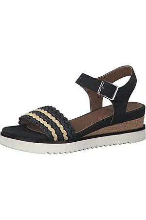 QS by s.Oliver Flache Sandale 5-5-28209-28 Schwarz Red Label