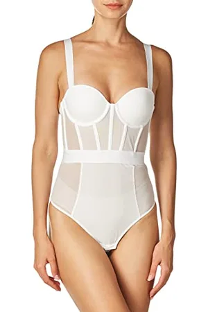 DKNY Damen Sheers Strapless Bodysuit Body, figurformend, , 85B