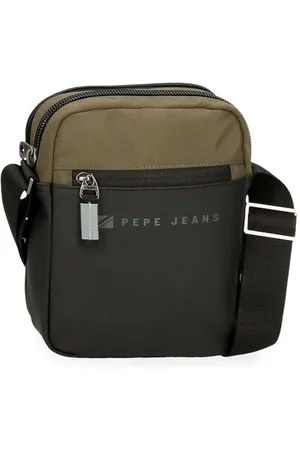 Pepe Jeans Jarvis Umhängetasche, mittelgroß, Schwarz, 17 x 22 x 6 cm, Polyester mit Details aus Kunstleder