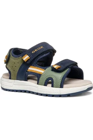 Geox J ALBEN Boy A Sandal, Sage/Navy, 33 EU