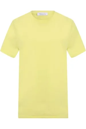 Tamaris Damen Rundhalsausschnitt plain T-Shirt ADRIA Gelb L