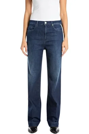 Replay Damen Jeans Melja Straight-Fit, Blau (Dark Blue 007), 29W / 32L