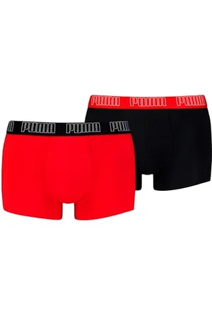 PUMA Boxer Trunk Boxershorts Men Herren Everyday Unterhose Pant Unterwäsche 2er Pack, Farbe:Red/Black, Bekleidungsgröße:S, Rot, S