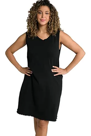 Ulla Popken Damen, Wellenkanten, A-Linie, Feinripp, Biobaumwolle Kleid, , 54-56