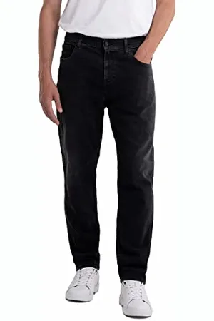 Replay Herren Jeans Sandot Tapered-Fit, (Schwarz), 34W / 34L