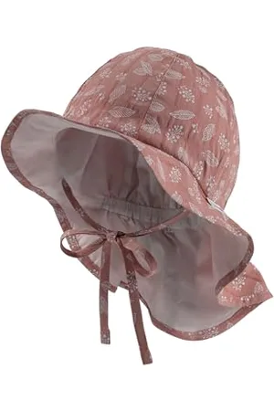 Sterntaler Sonnenhut Blätter mit Nackenschutz und Bindeband - schütztender Sommerhut Mädchen aus Baumwolle mit praktischem Bindeband - Sonnenhut Baby mit Druckmuster - , 47