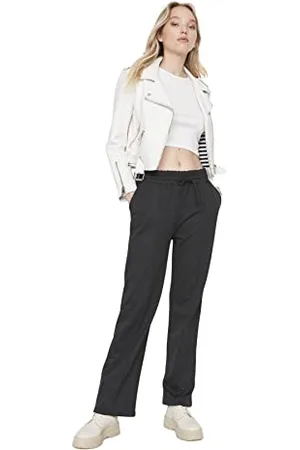 Trendyol Damen Herren Mittlerer Bund Straight Jogginghose Sweatpants Normal Waist Knit Straight Indigo Sweatpants, , XS