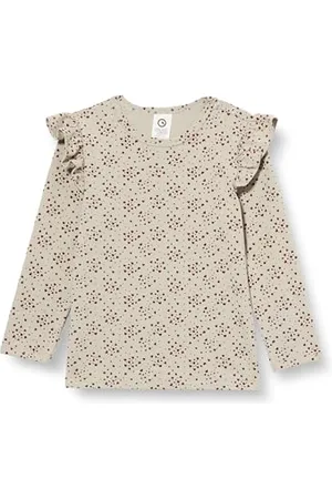 Müsli By Green Cotton Baby - Mädchen Love Frill L/S T-Shirt, Soft Green/Cabernet, 92 EU