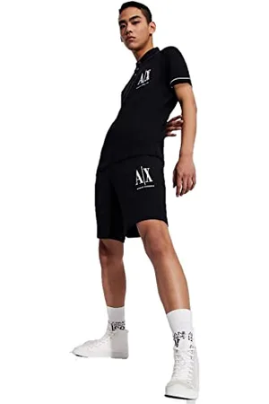 Armani Exchange Herren Embroidered Front Logo, Adjustable Drawstrings Lässige Shorts, Blue, XL